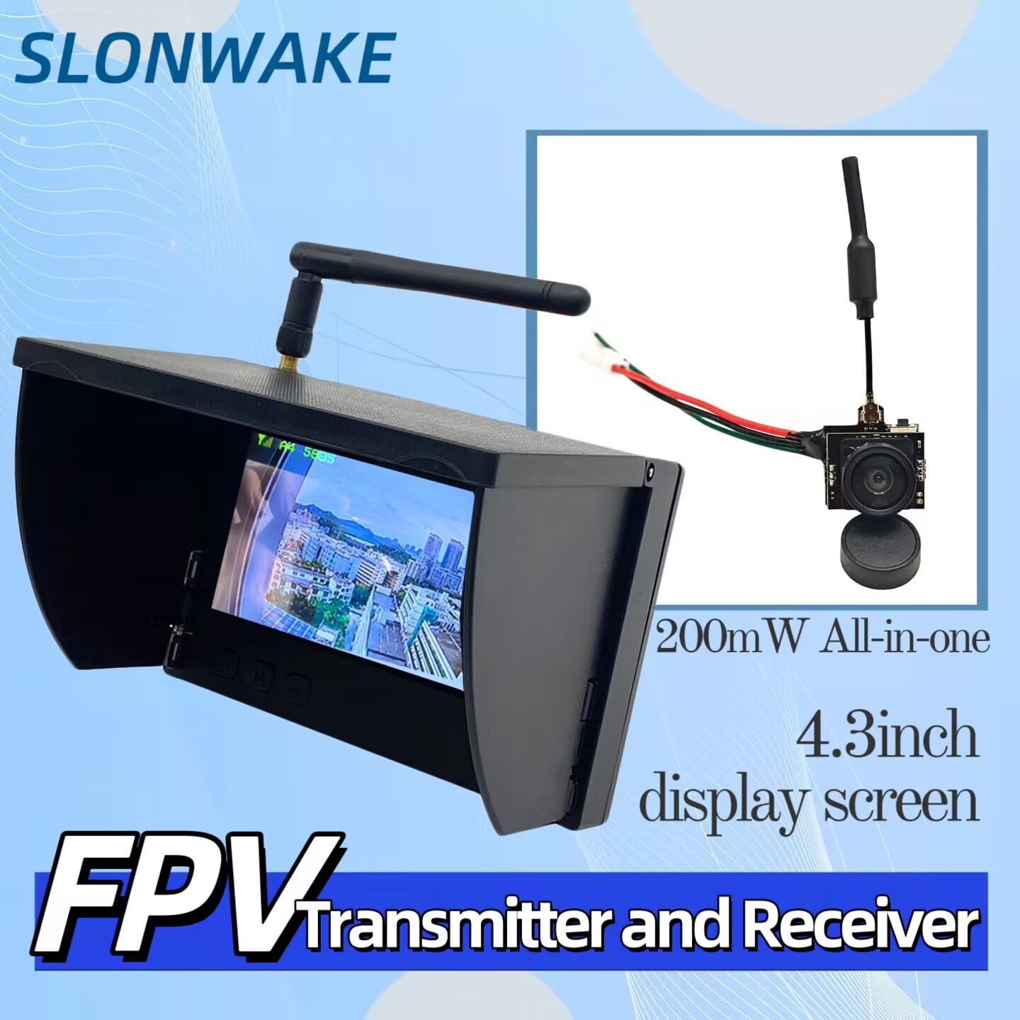 Drone Rc With Camera - SLONWAKE 5.8G analoge videotransmissiecamera 200mW alles-in-één,
