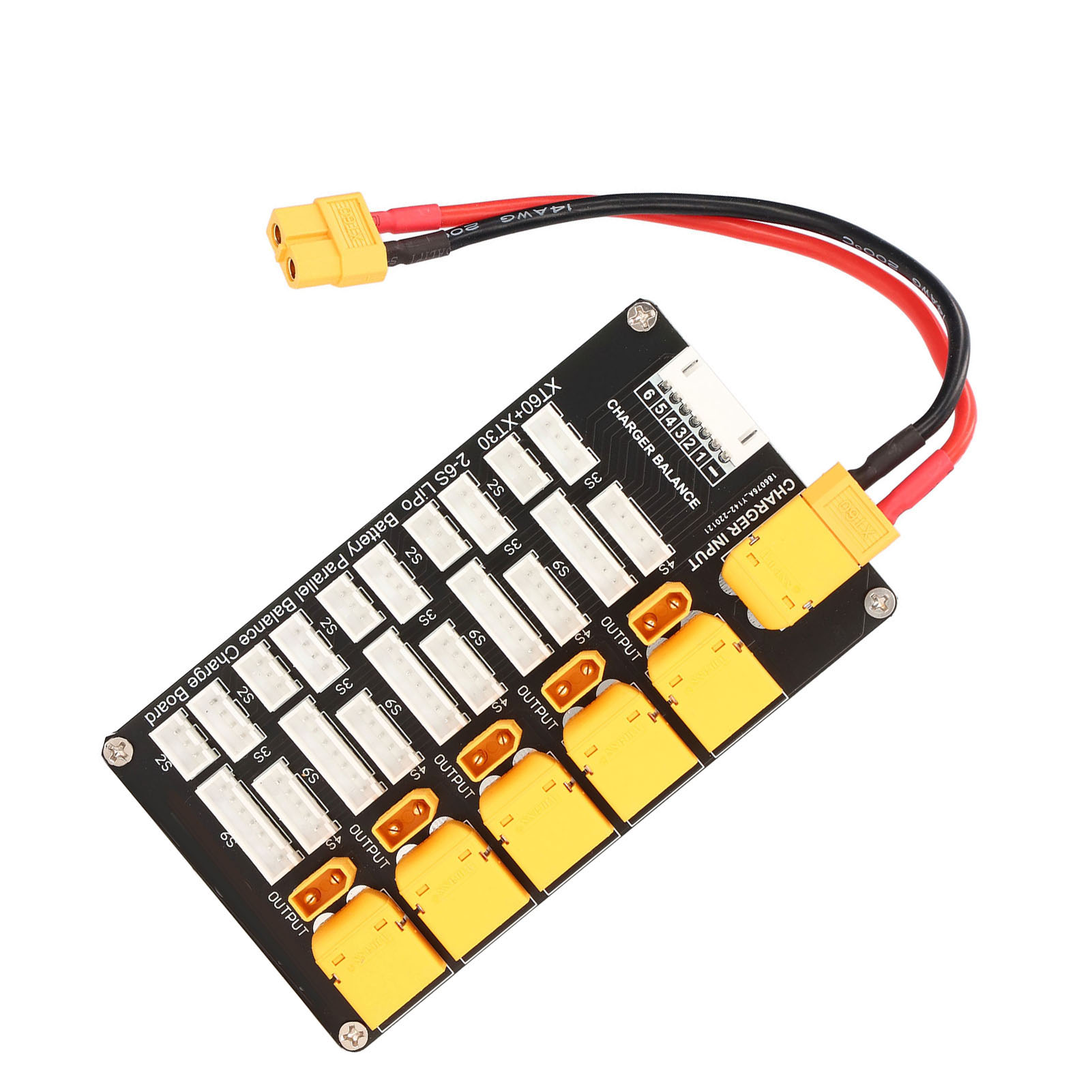 Lipo Parallel Charging Board - Batterijoplaadbord Parallel XT30 XT60-stekker 2-6S lithiumbatterijen