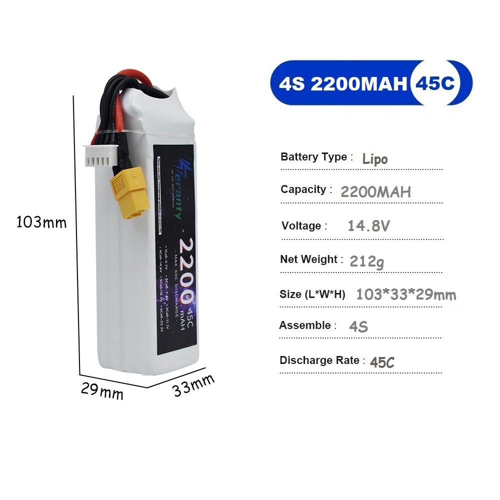 4S LiPo Batterij 14.8V 1500mah - Drone Carrera Rc recensie en prijs