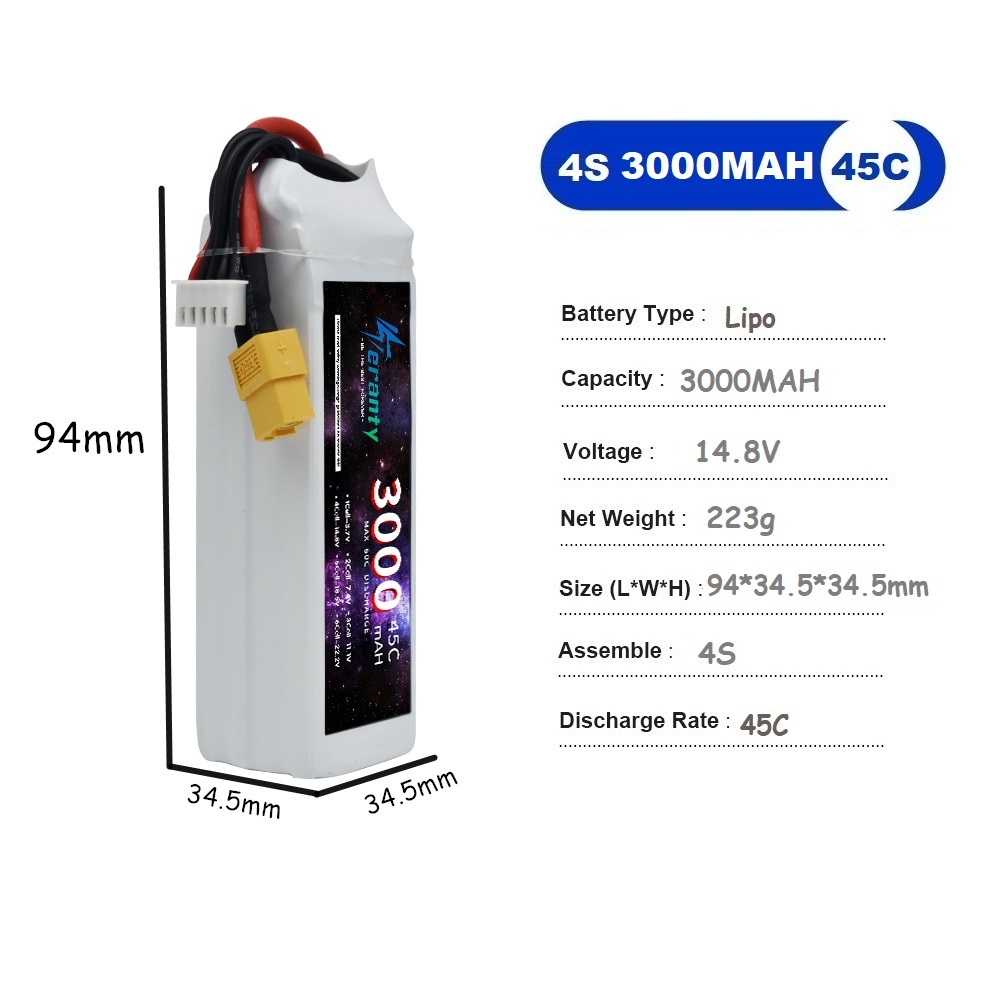 4S LiPo Batterij 14.8V 1500mah - Drone Carrera Rc recensie en prijs