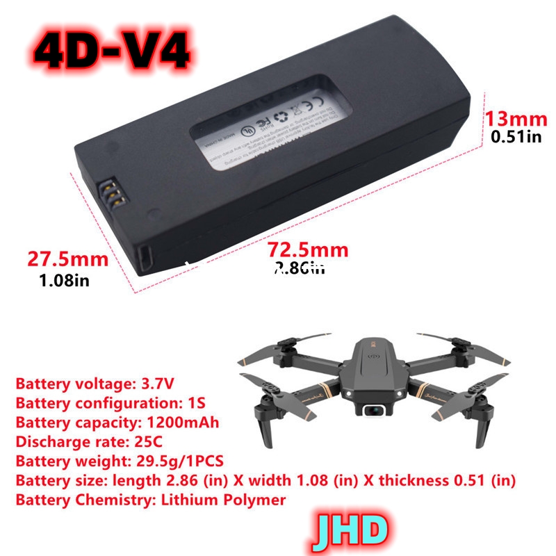 Jhd Bateria 4drc V4 Batterij 3 - Drone Rc V4 recensie en prijs