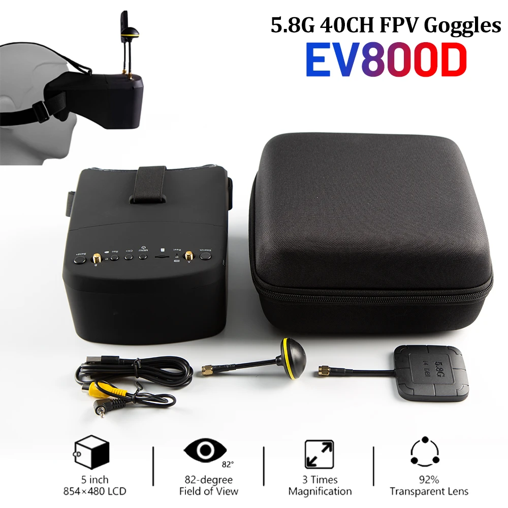 SkyDElEV800D 5 Inch 800*480 FP - Fpv Goggles Headset recensie en prijs