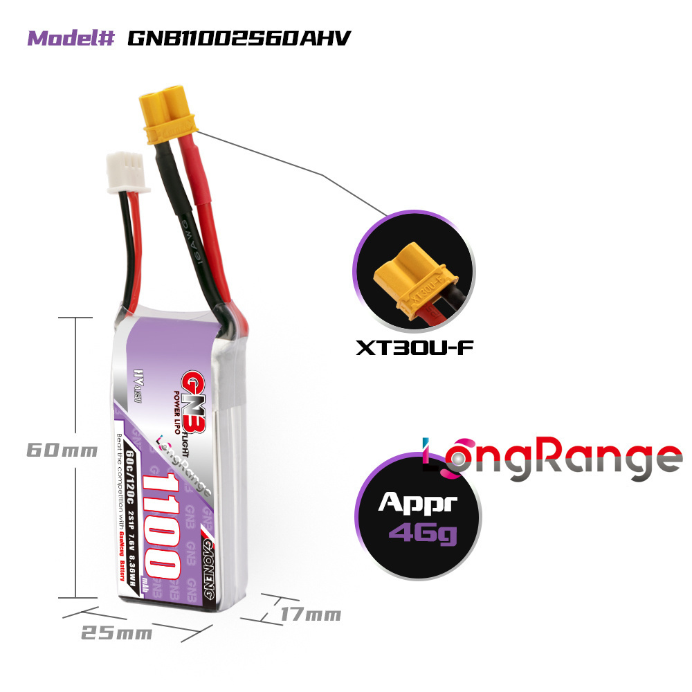 GNB 1100mAh 2S 3S 4S 6S 60C/12 - Drone Carrera Rc recensie en prijs