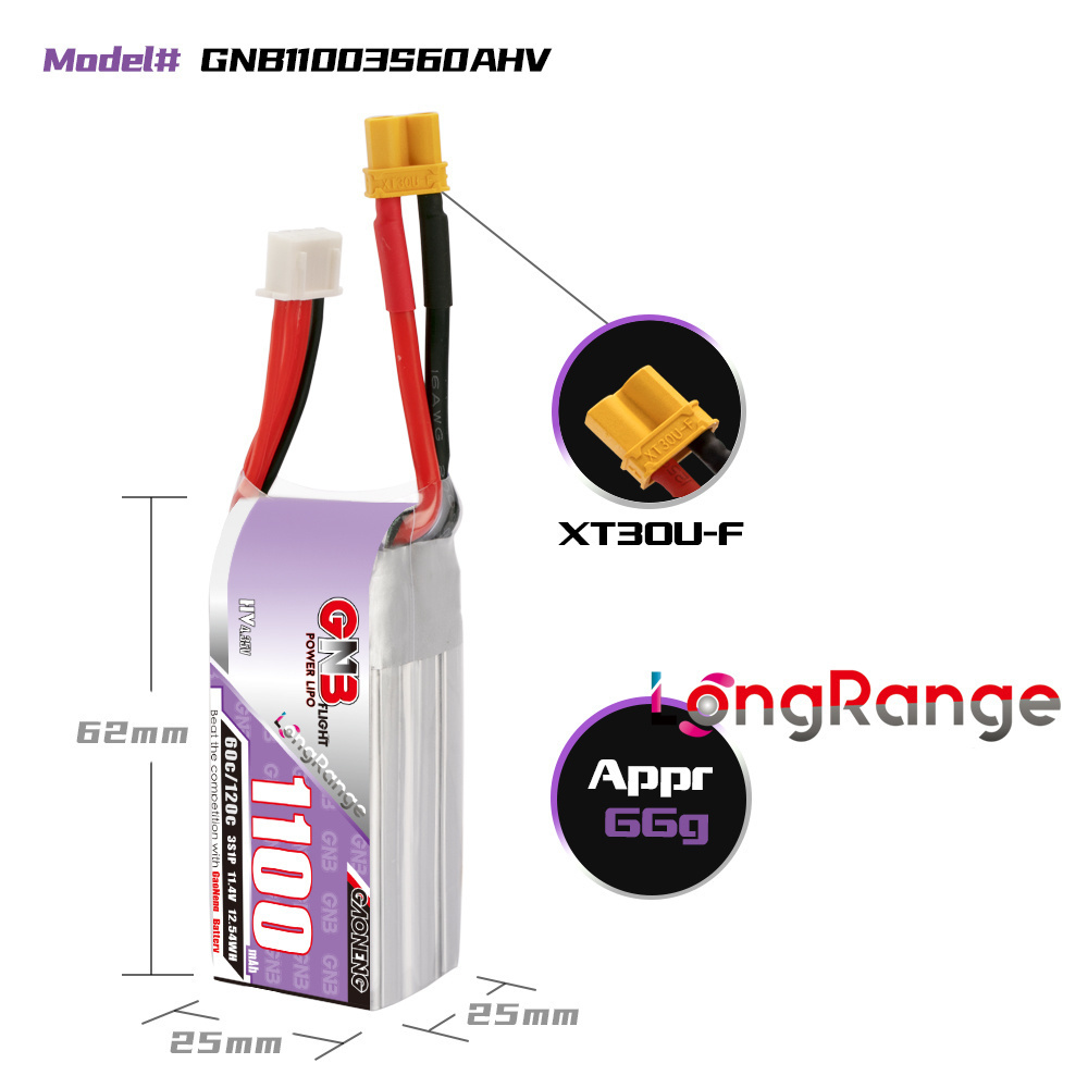 GNB 1100mAh 2S 3S 4S 6S 60C/12 - Drone Carrera Rc recensie en prijs
