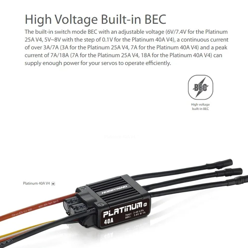 Hobbywing Platinum 25A V4 bors - Drone Rc V4 recensie en prijs