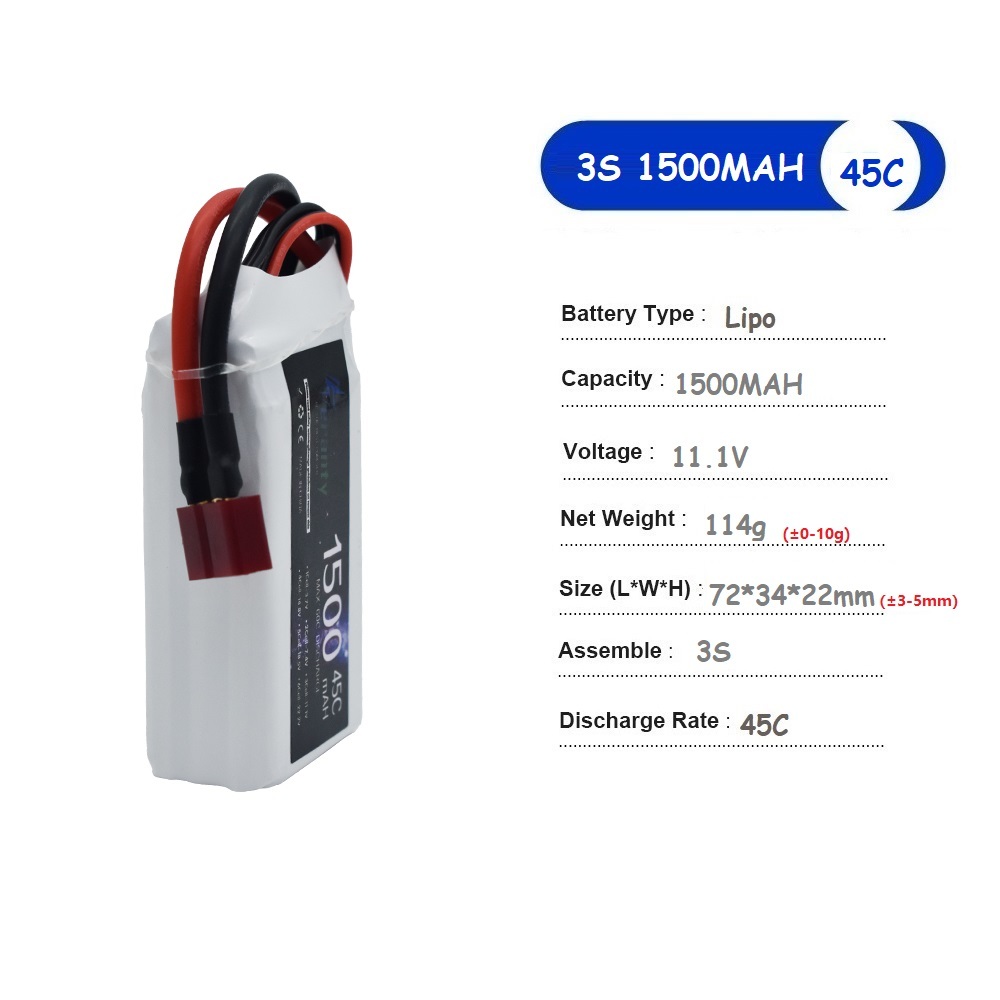 11.1V LiPo Batterij 3S 1500mAh - Drone Carrera Rc recensie en prijs